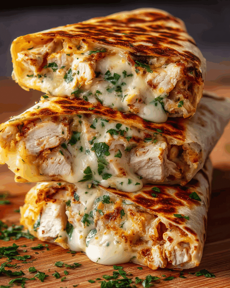 The Best Cheesy Garlic Chicken Wraps Recipe