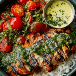 Chimichurri Grilled Chicken Bowl with Garlic Sauce Recipe