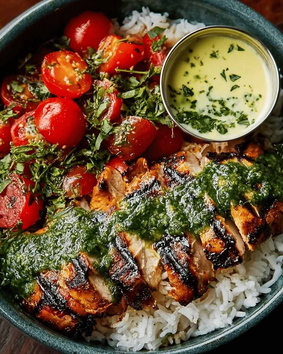 Chimichurri Grilled Chicken Bowl with Garlic Sauce Recipe