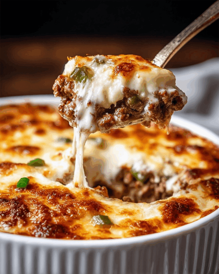 Cheesy Low Carb Philly Cheesesteak Casserole Recipe