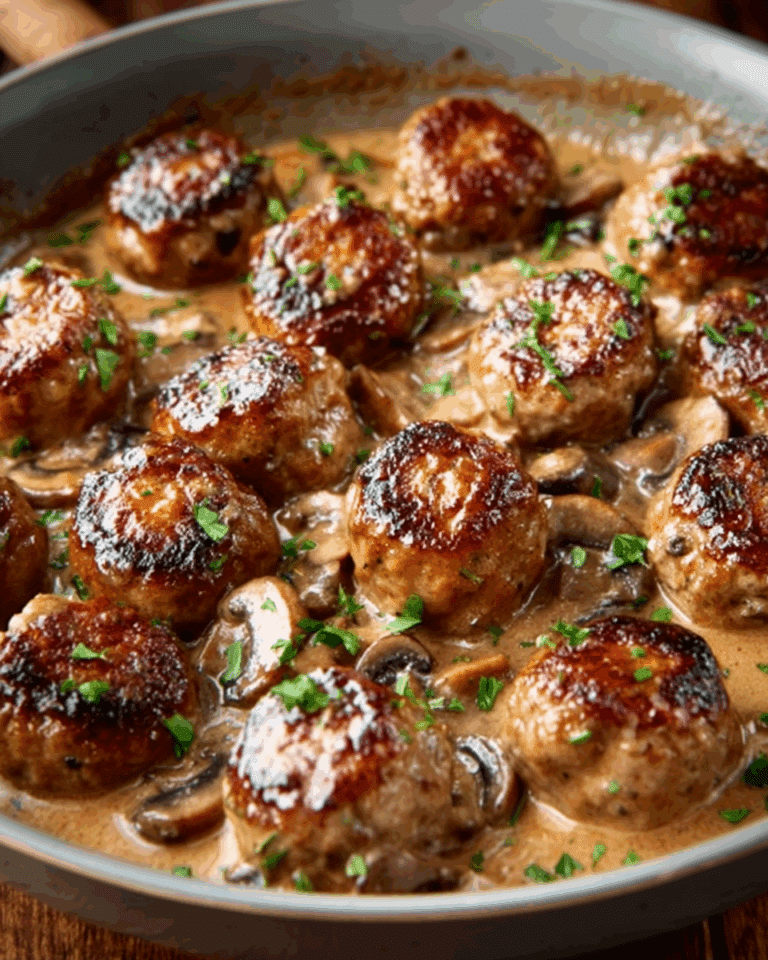 Gourmet Meatballs with Mushroom Sauce Recipe