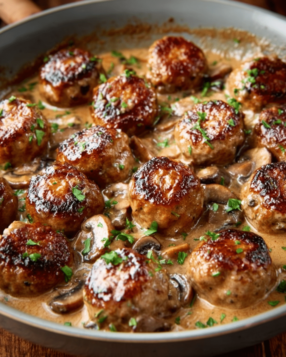 Gourmet Meatballs with Mushroom Sauce Recipe
