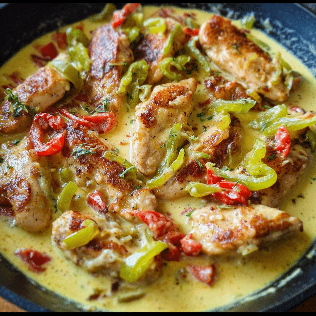 Creamy Pepperoncini Chicken Skillet Recipe - Recipe Image