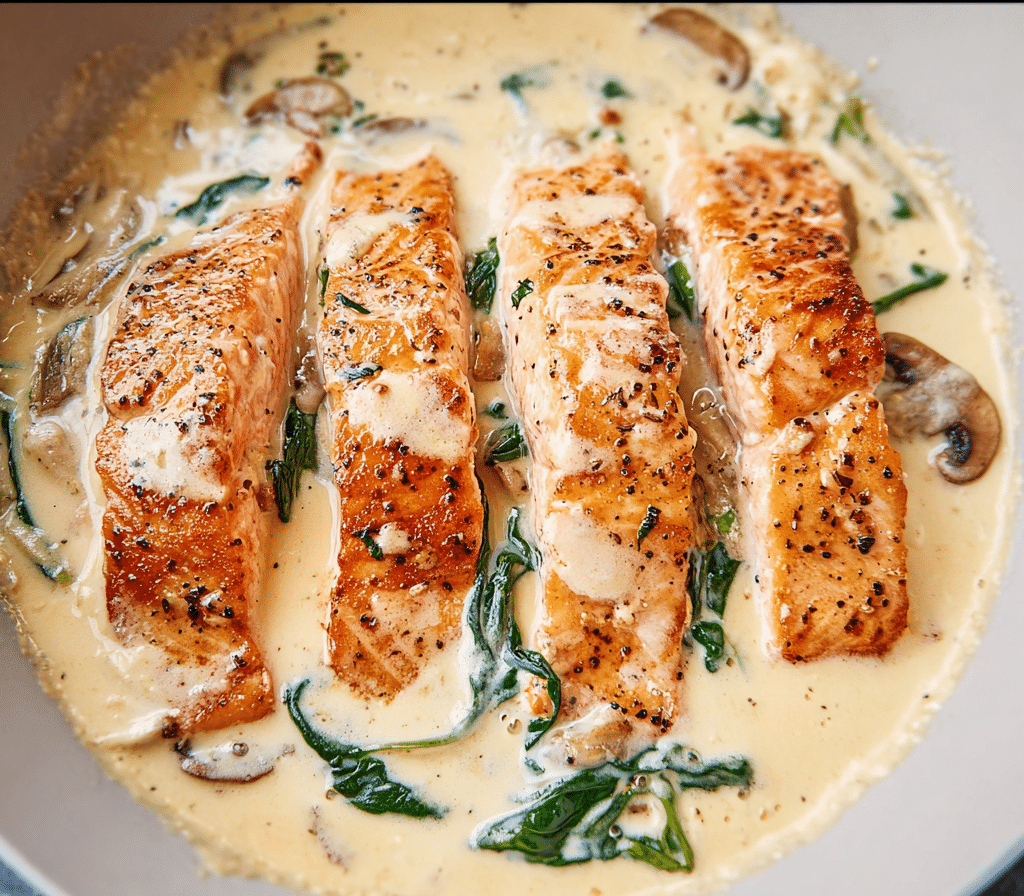 Tuscan Salmon with Parmesan Cream Sauce Recipe 4 Tuscan Salmon with Parmesan Cream Sauce Recipe