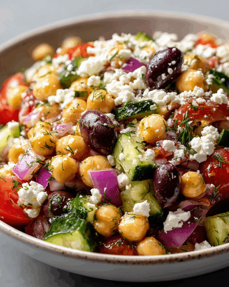 Mediterranean Chickpea Feta Salad Recipe
