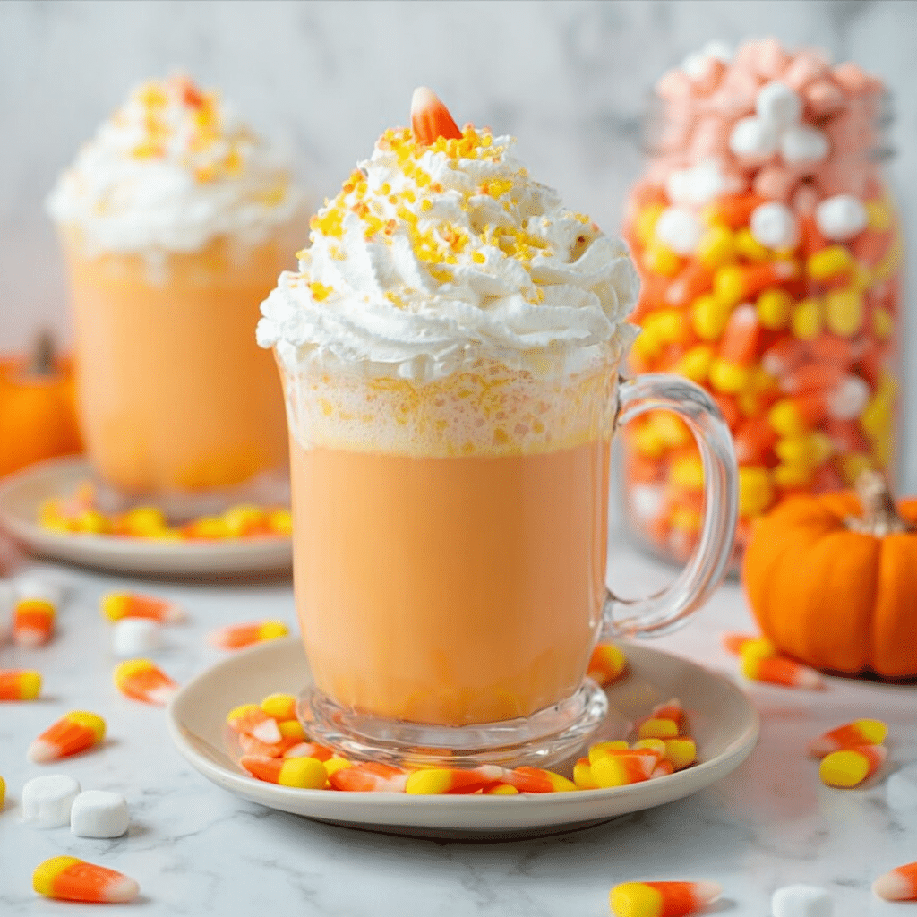 Candy Corn Hot Chocolate Recipe - Recipe Image