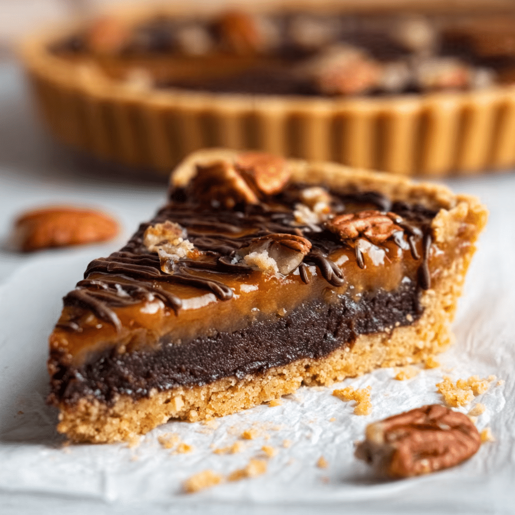 Rich and Gooey Caramel Brownie Pie Recipe - Recipe Image
