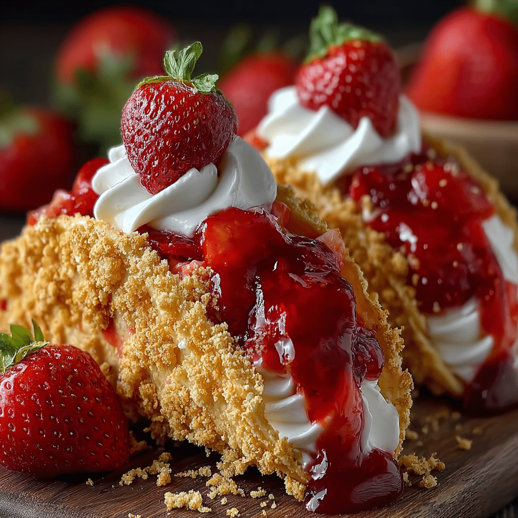 Strawberry Crunch Cheesecake Tacos Recipe - Recipe Image