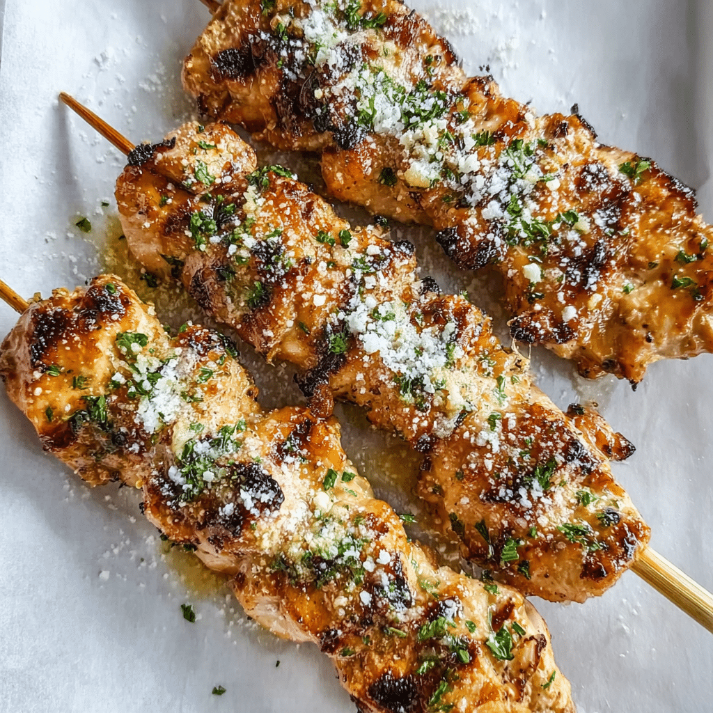 The Best Ranch Garlic Parmesan Chicken Skewers Recipe - Recipe Image