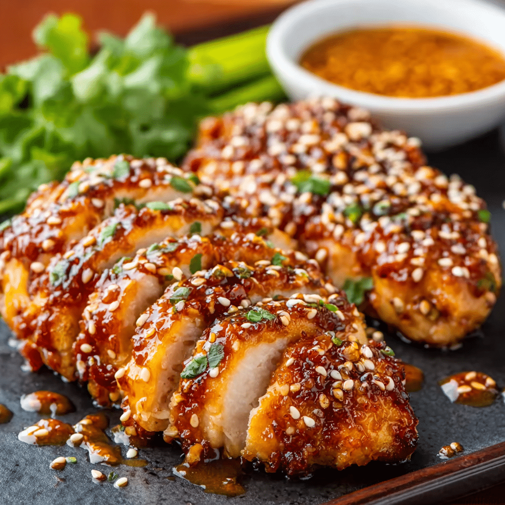 Baked Crunchy Hot Honey Chicken Recipe - Recipe Image
