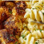 Garlic Parmesan Chicken Bites with Creamy Rotini Recipe