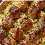 greek chicken meatballs with lemon orzo Recipe