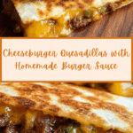cheeseburger quesadillas with burger sauce Recipe