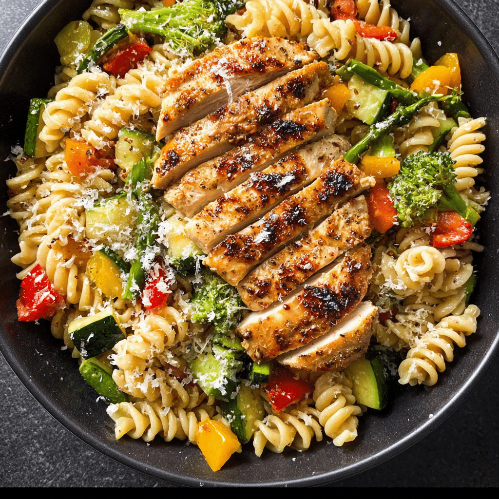 Teriyaki Chicken with Roasted Vegetable Pasta Recipe - Recipe Image