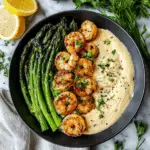 Grilled Shrimp Bowl with Asparagus & Creamy Garlic Sauce Recipe