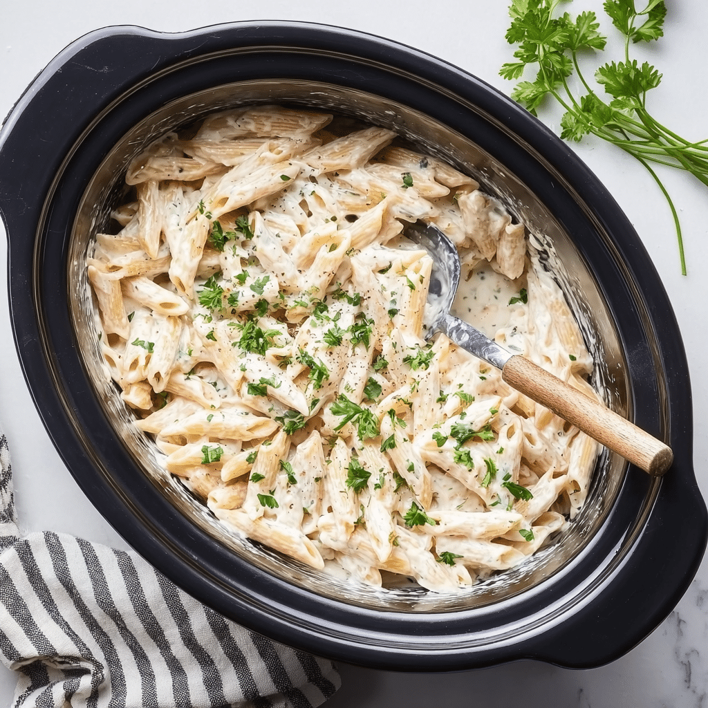 Slow Cooker Olive Garden Chicken Pasta Recipe - Recipe Image