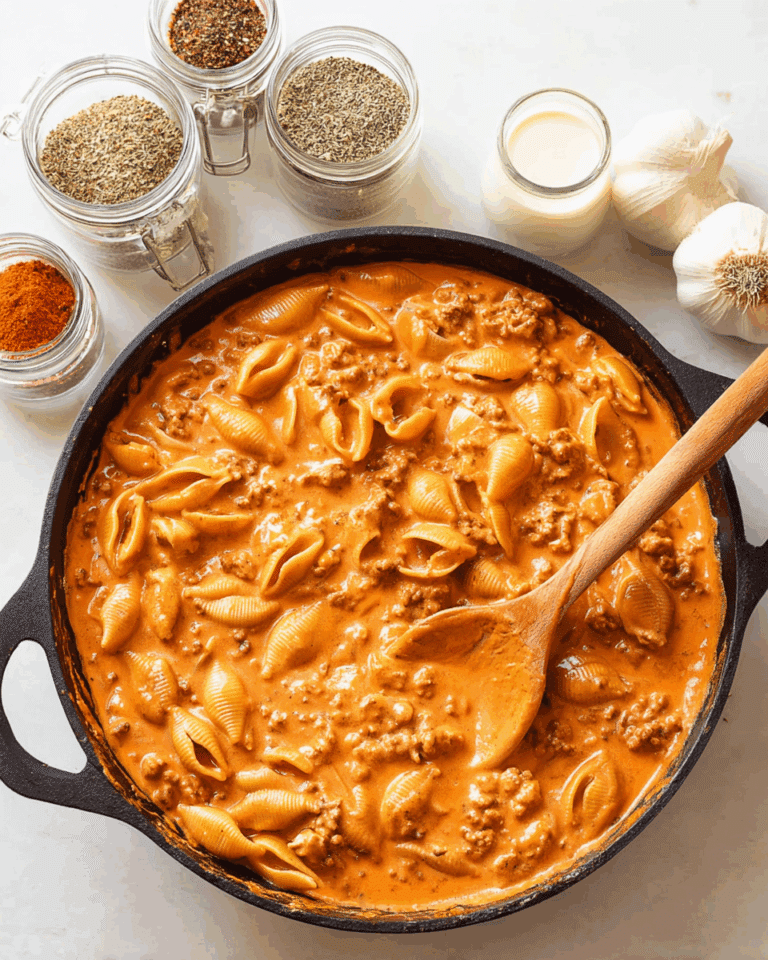 Delicious Creamy Beef and Shells Recipe