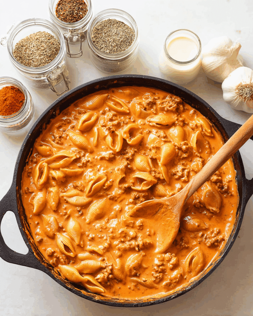 Delicious Creamy Beef and Shells Recipe