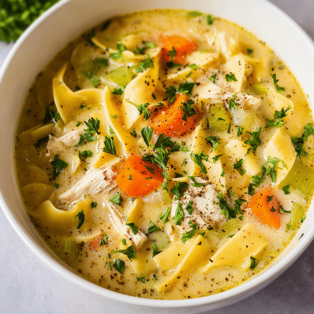 The Best Creamy Chicken Noodle Soup Recipe - Recipe Image
