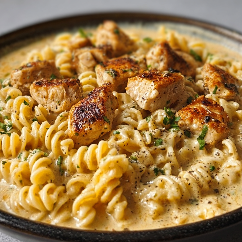 Creamy Pepper Jack Chicken & Sausage Pasta Skillet Recipe - Recipe Image