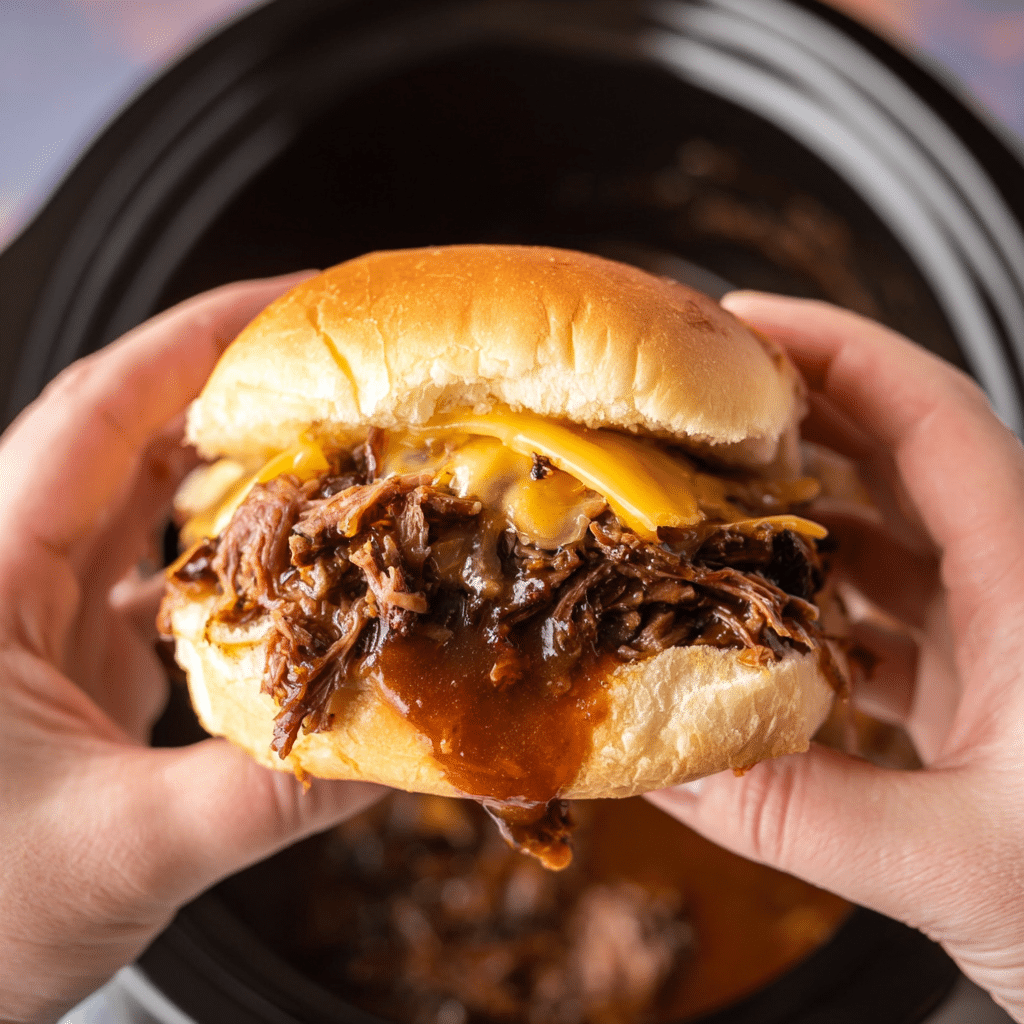 Slow Cooker Beef and Cheddar Sandwiches Recipe - Recipe Image