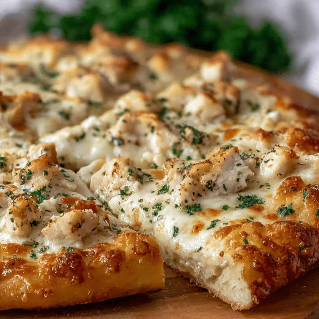 Roasted Garlic White Chicken Pizza Delight Recipe - Recipe Image