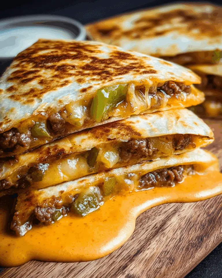 cheeseburger quesadillas with burger sauce Recipe