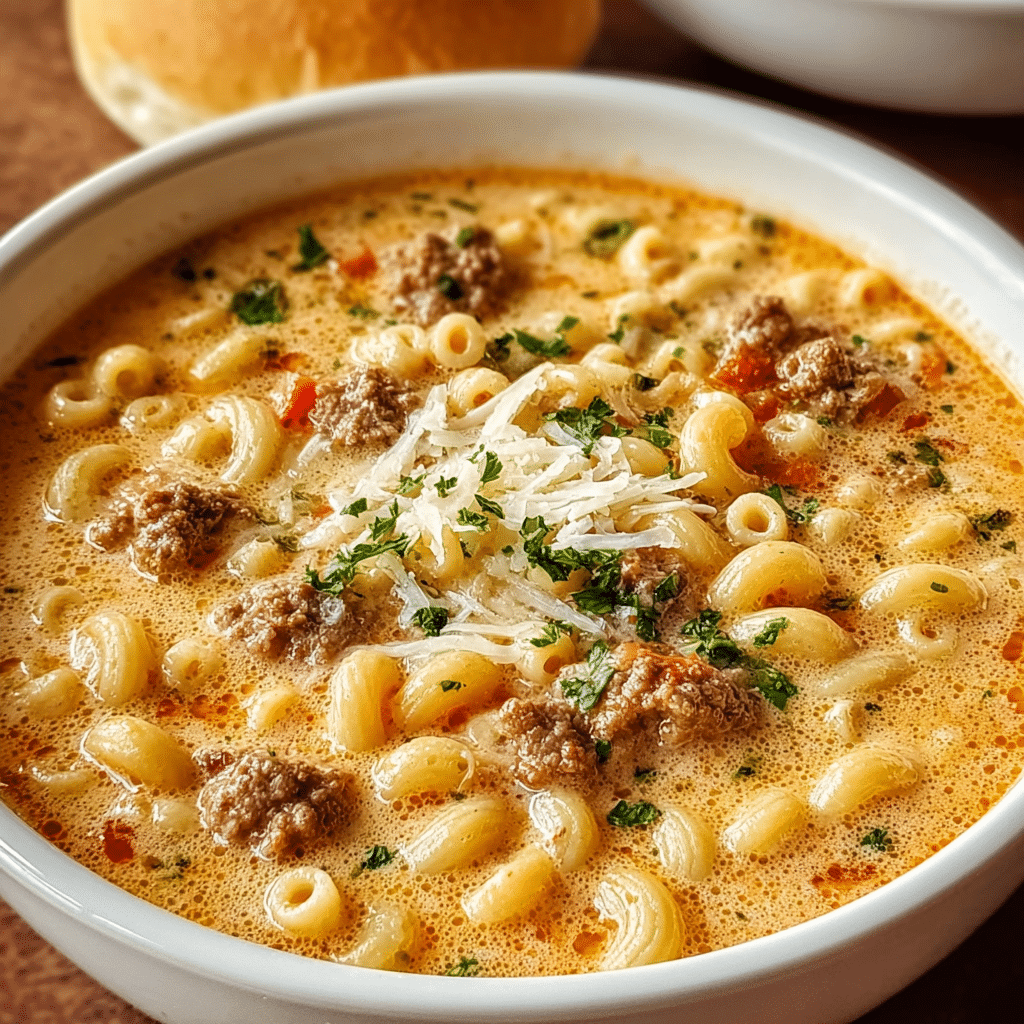 Parmesan Italian Sausage Ditalini Soup Recipe - Recipe Image