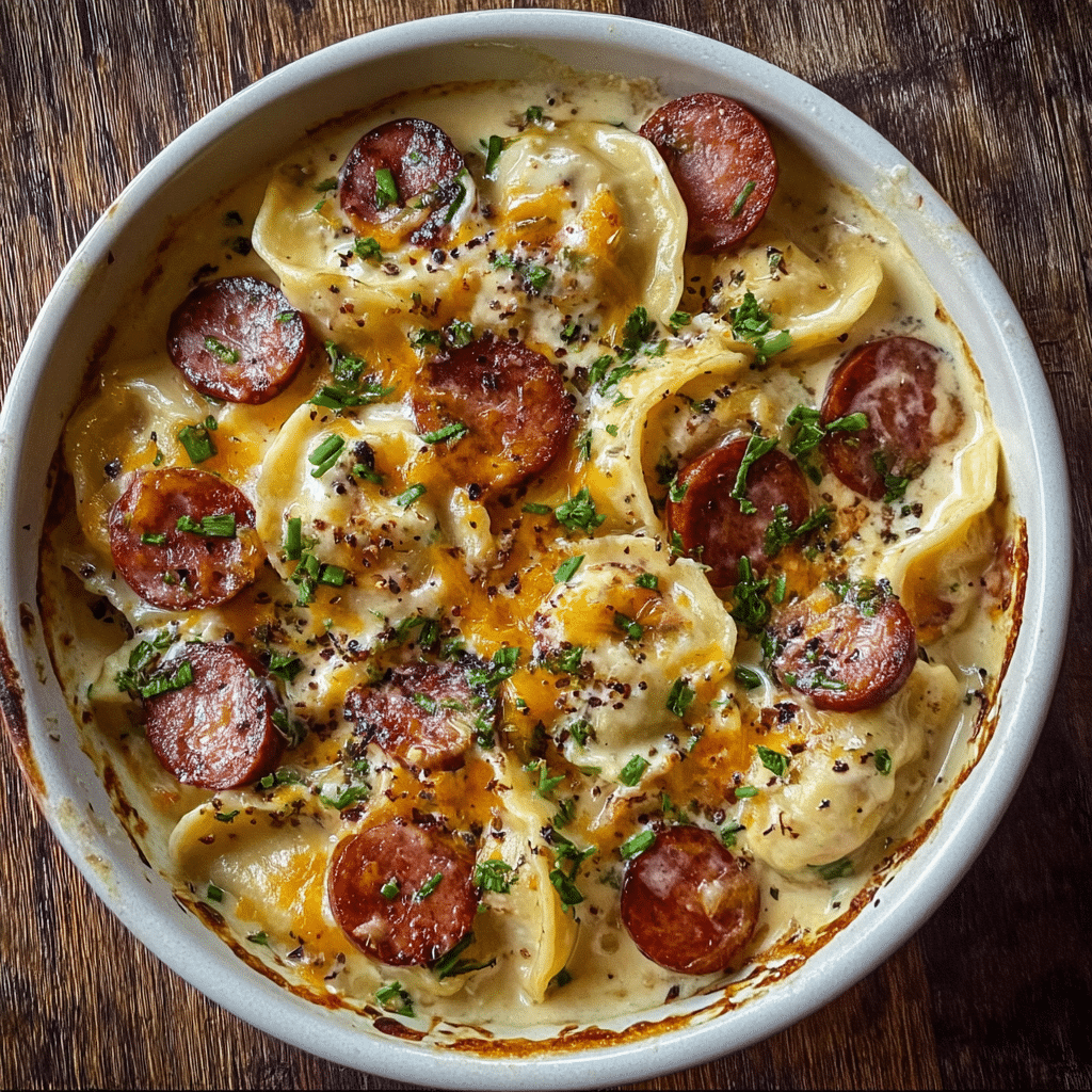 Slow Cooker Pierogi Kielbasa Casserole Recipe - Recipe Image