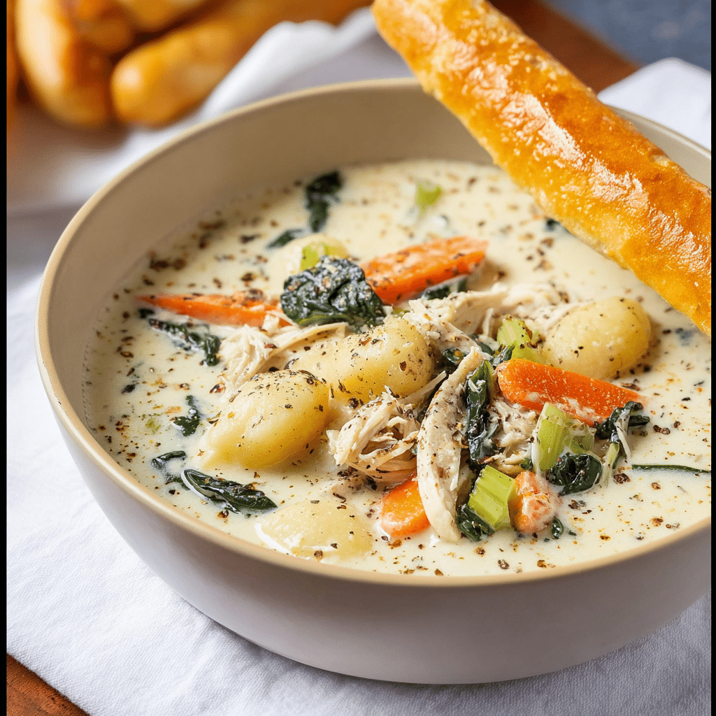 Slow Cooker Chicken Gnocchi Soup (Olive Garden Copycat) Recipe - Recipe Image