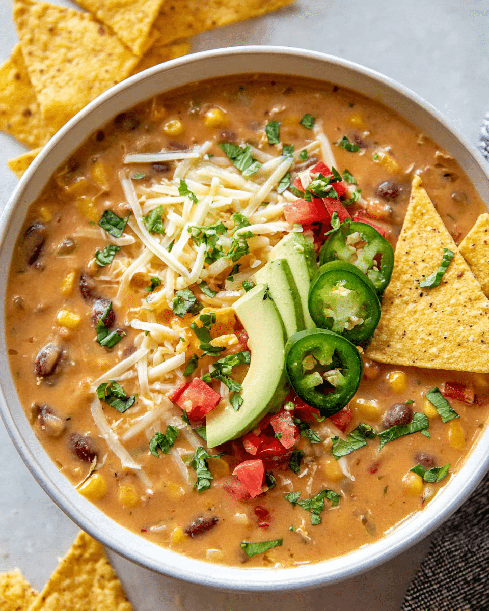 Crockpot Vegetarian Tortilla Soup Recipe