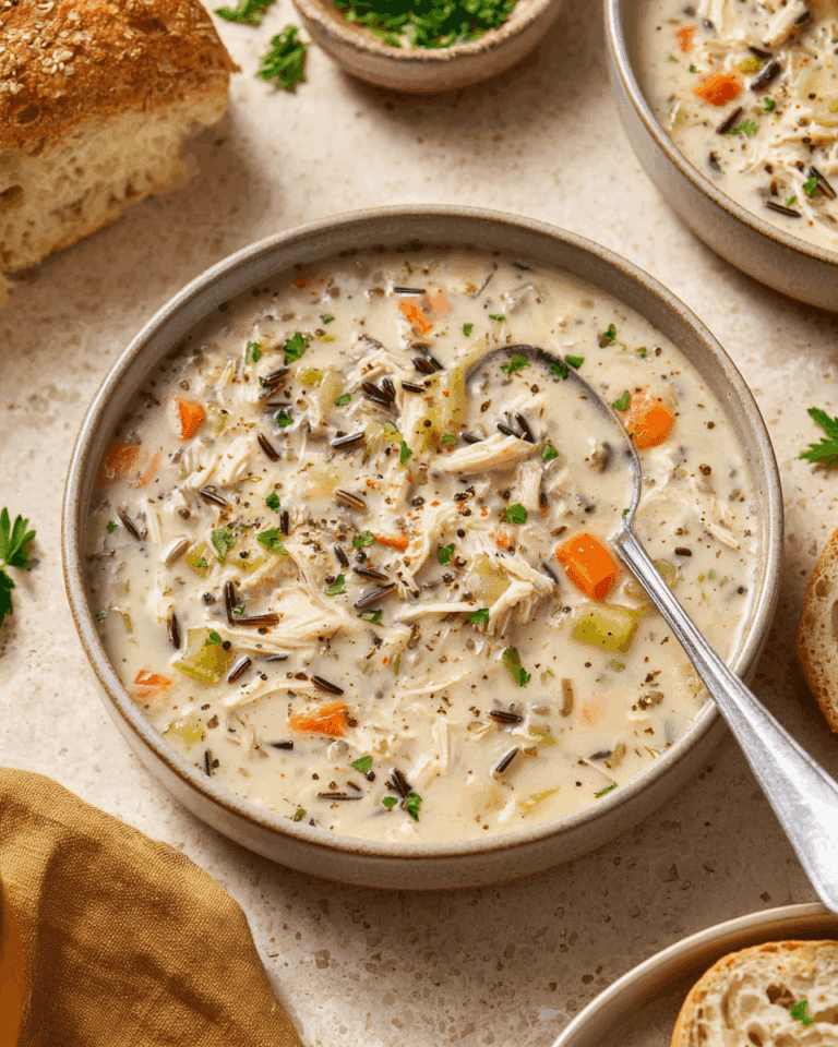 Creamy Crockpot Chicken Wild Rice Soup Recipe