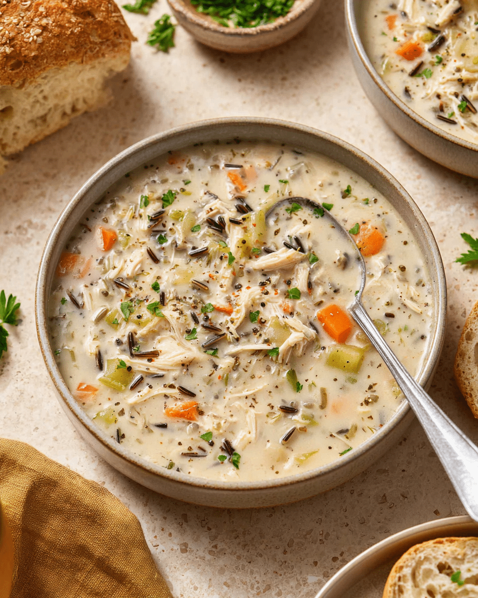 Creamy Crockpot Chicken Wild Rice Soup Recipe