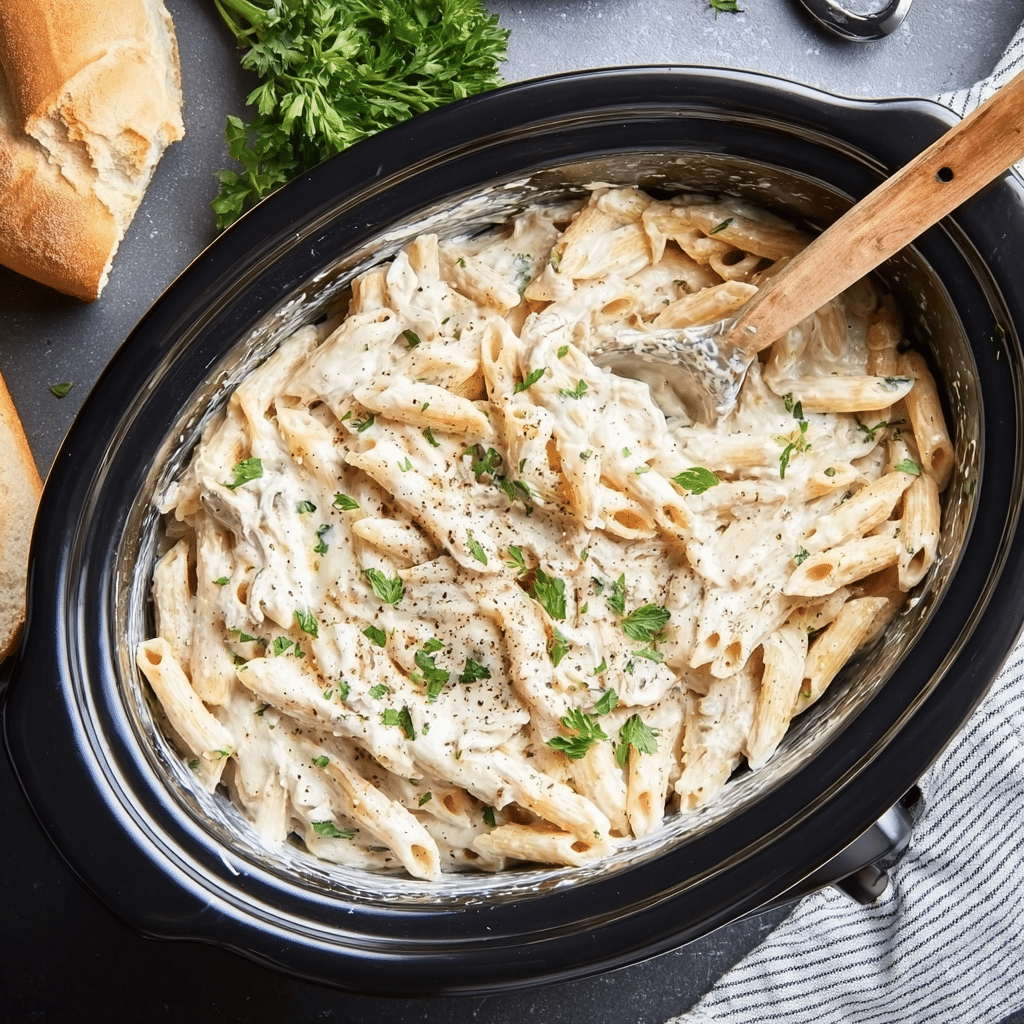 Slow Cooker Olive Garden Chicken Pasta Recipe - Recipe Image