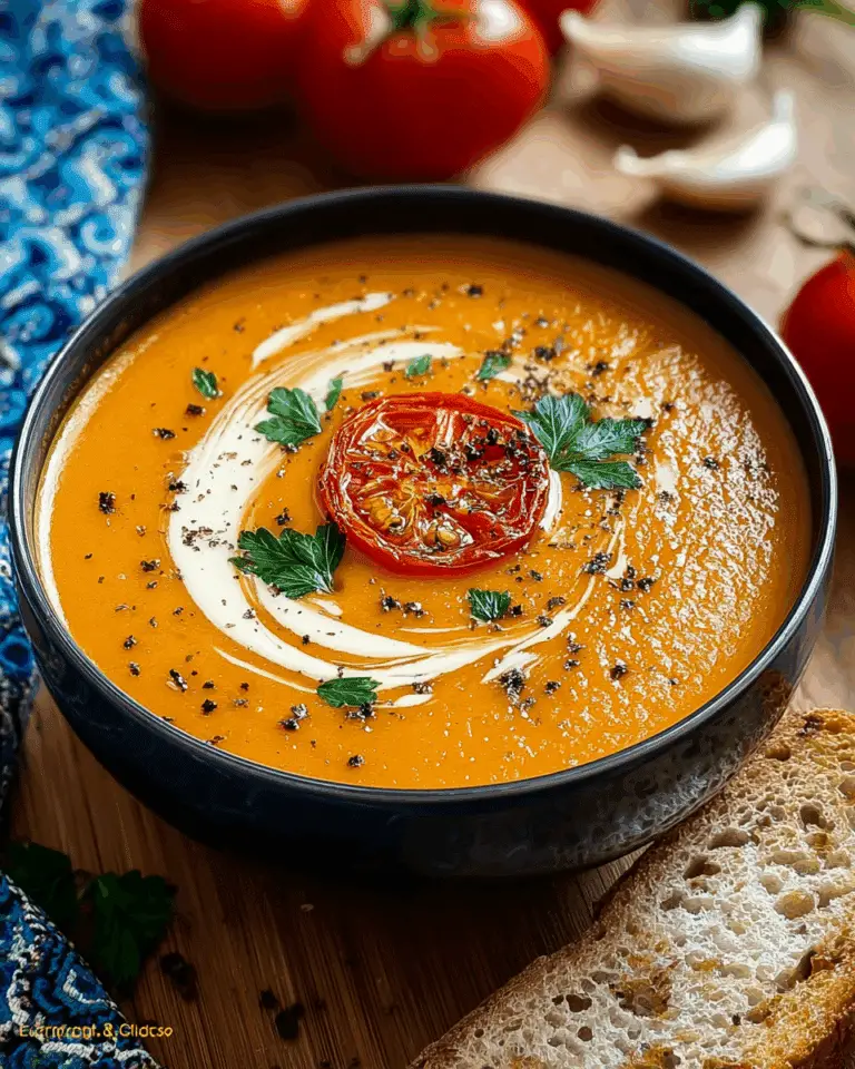 Creamy Roasted Garlic Tomato Soup Recipe