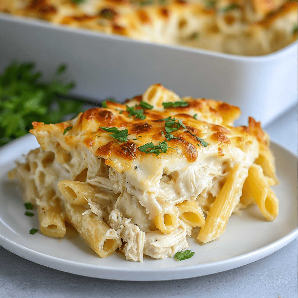 THE BEST Chicken Alfredo Bake Recipe - Recipe Image
