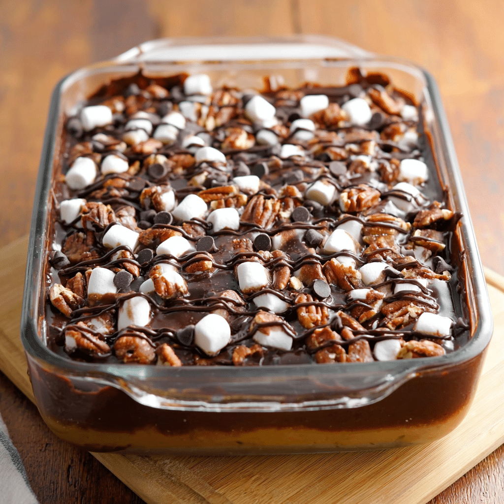 Caramel Turtle Rice Krispie Treats Recipe - Recipe Image