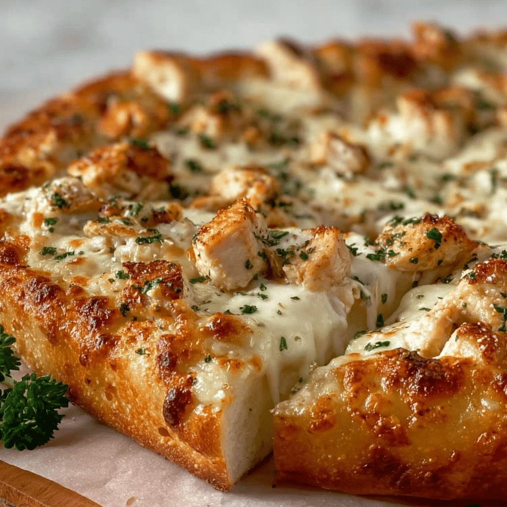 Roasted Garlic White Chicken Pizza Delight Recipe - Recipe Image