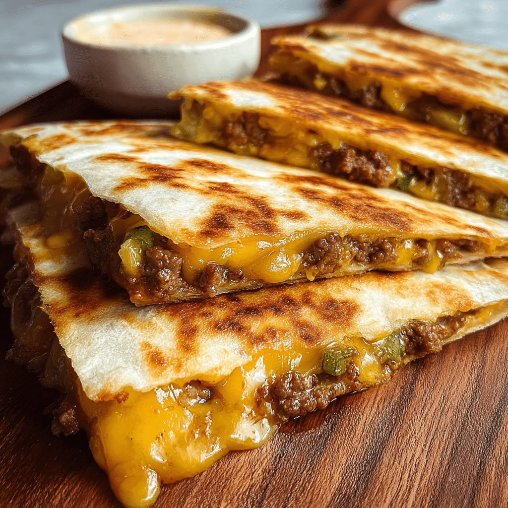 cheeseburger quesadillas with burger sauce Recipe - Recipe Image