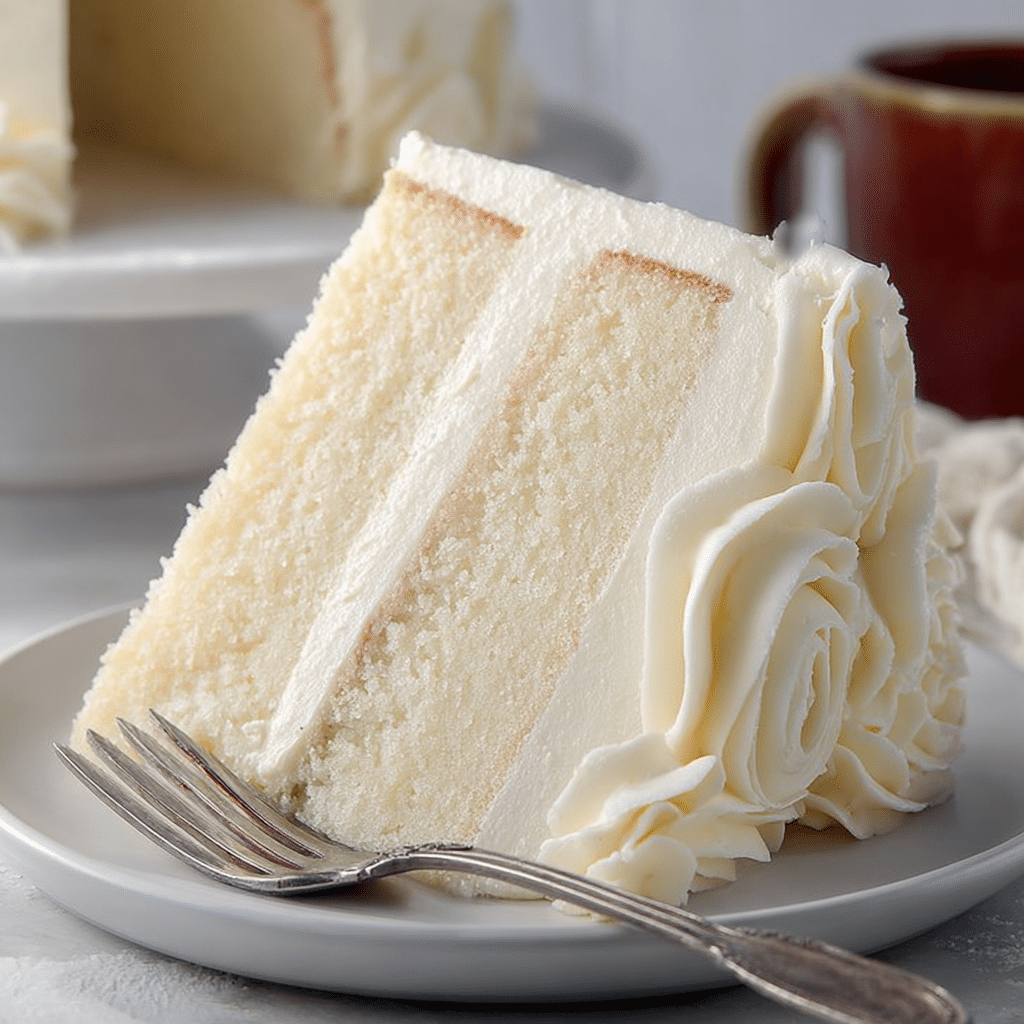 on Cake with Whipped Vanilla Buttercream Recipe - Recipe Image