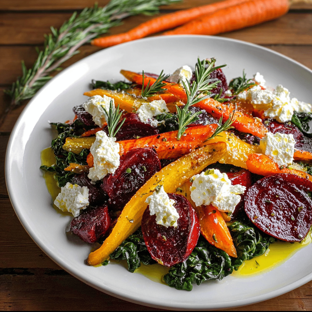 ROASTED BEETS AND CARROTS SALAD WITH BURRATA Recipe - Recipe Image