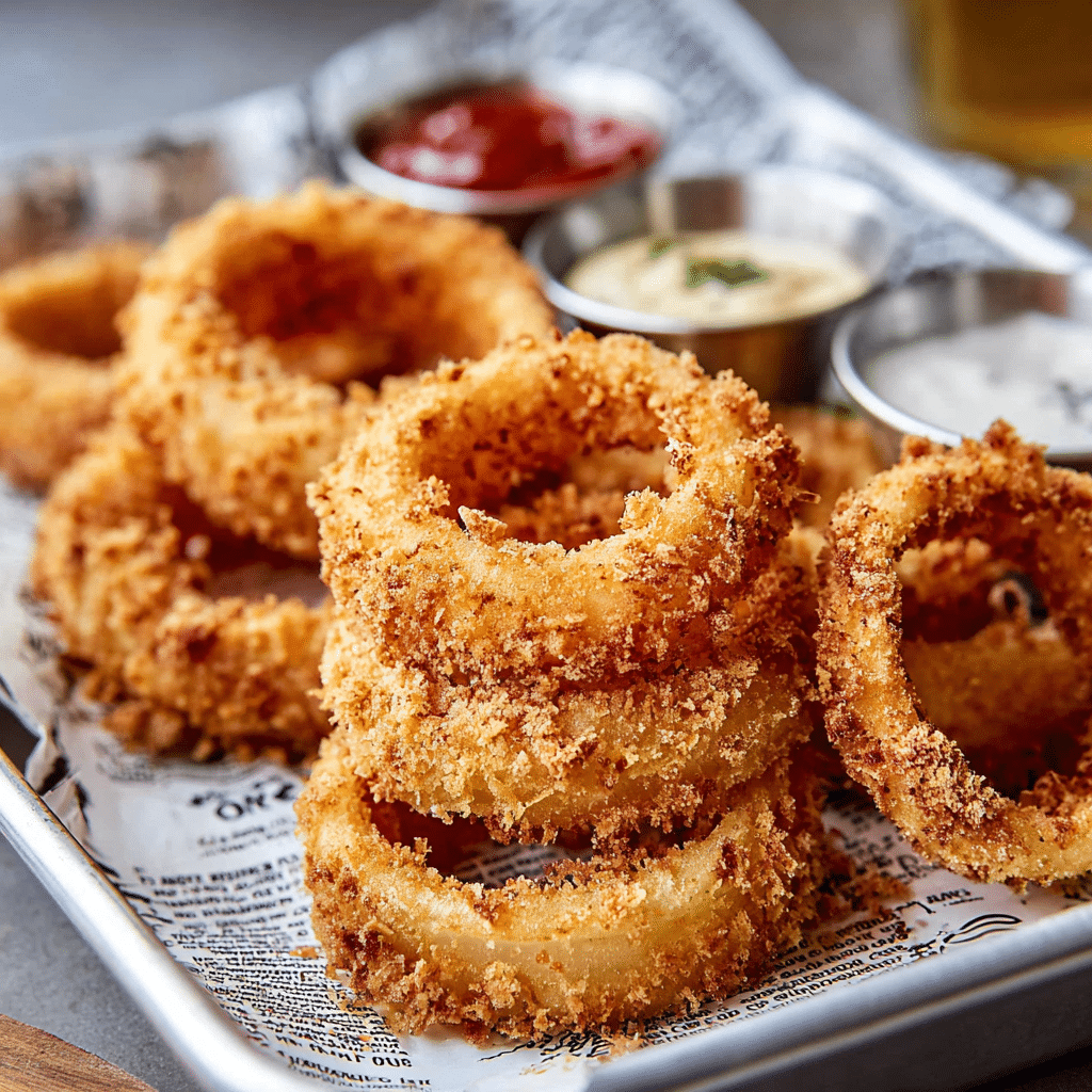 homemade onion rings are crispy, golden, and addictive Recipe - Recipe Image