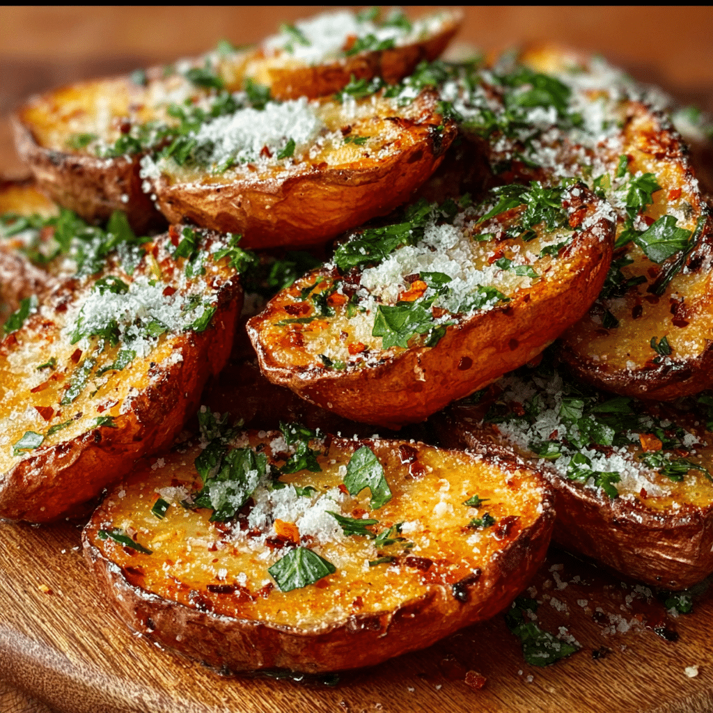 Garlic Parmesan Sweet Potato Wedges Recipe - Recipe Image