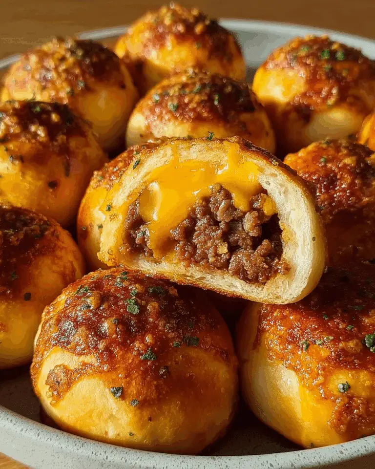 EasyGarlic Parmesan Cheeseburger Bombs Recipe