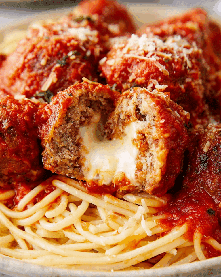Slow Cooker Mozzarella Stuffed Meatballs Recipe