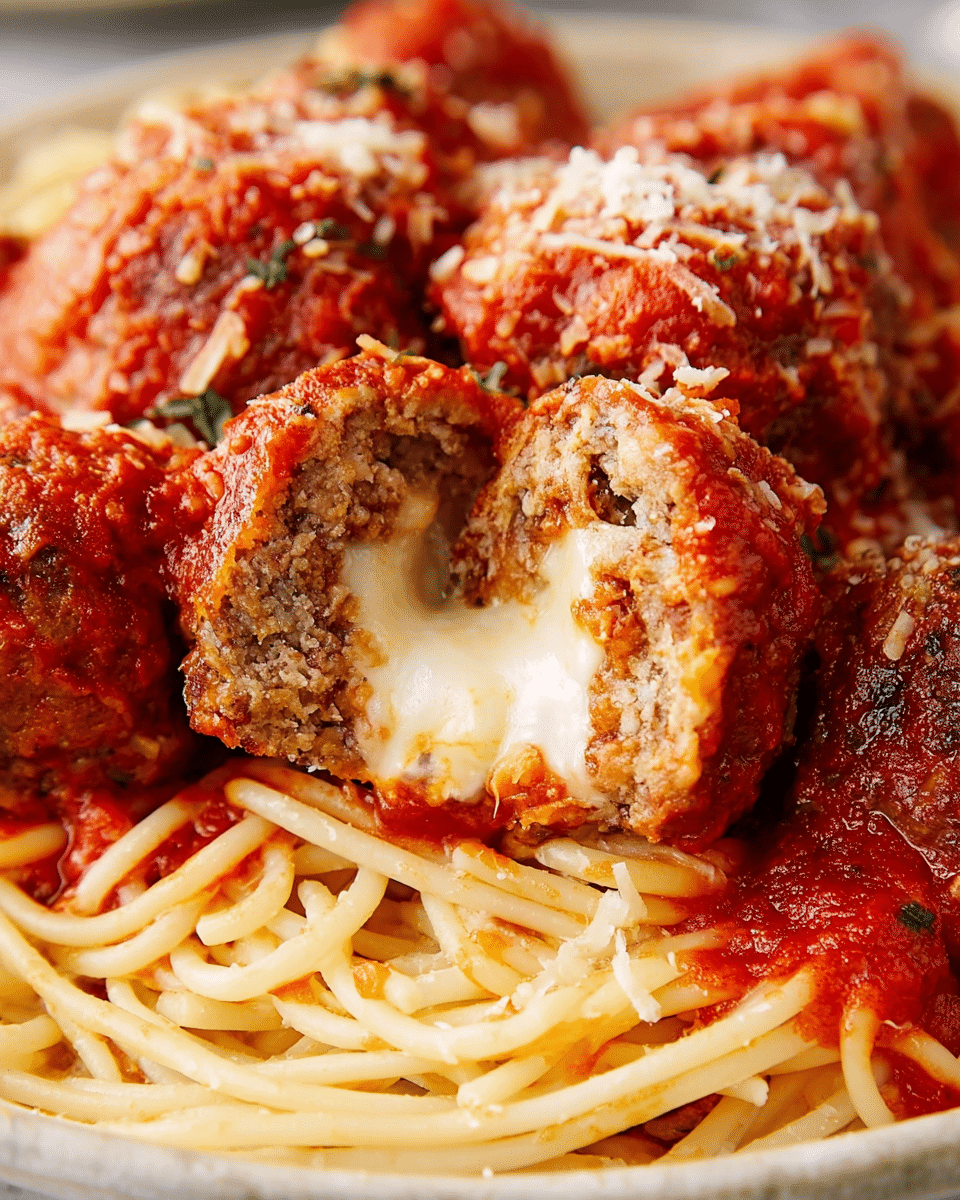 Slow Cooker Mozzarella Stuffed Meatballs Recipe