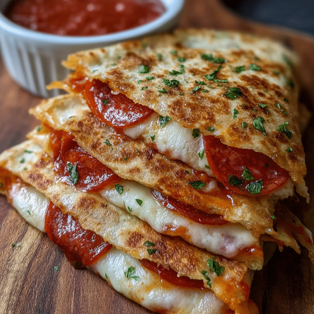 Pepperoni Cheese Pizza Quesadillas Recipe - Recipe Image