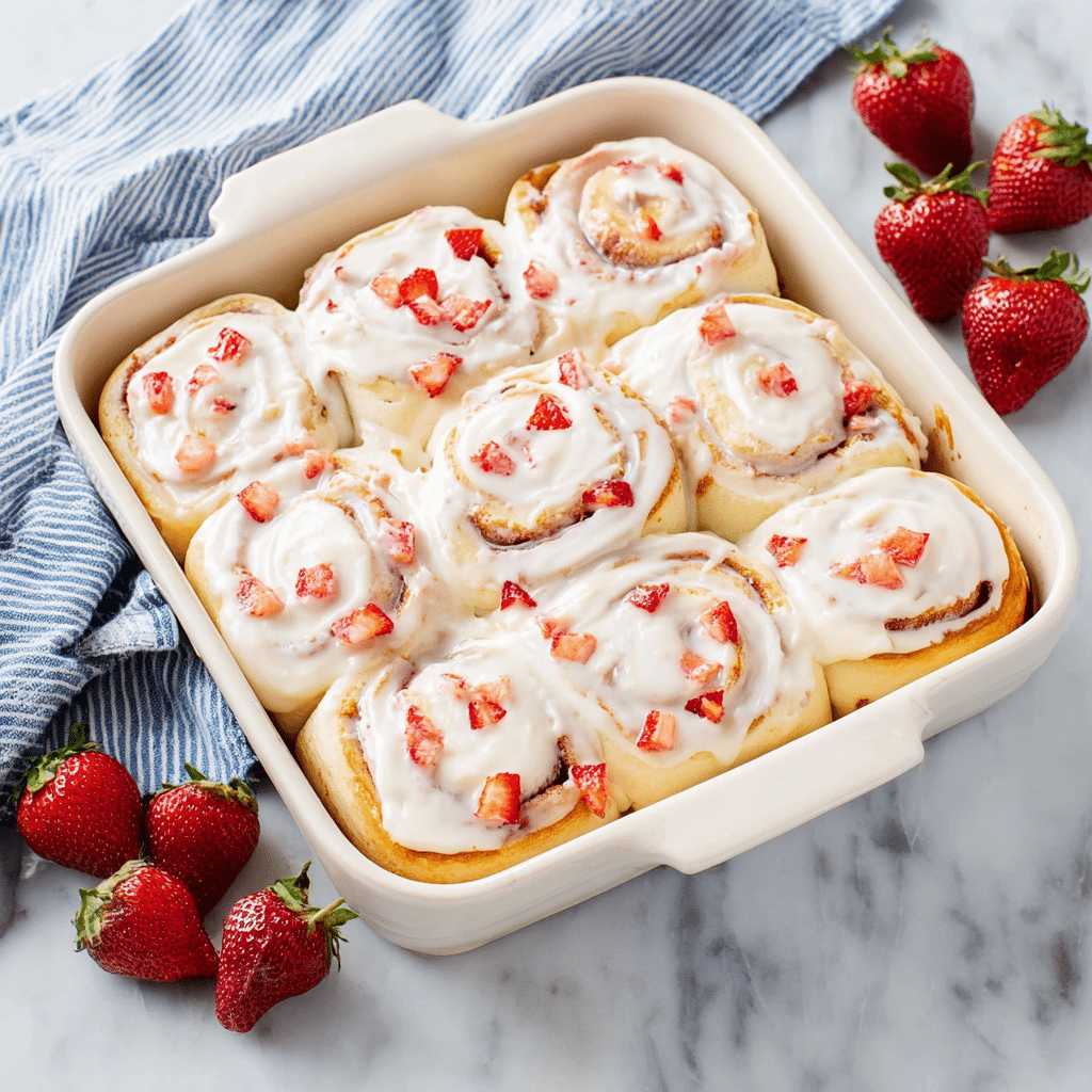 Strawberry Cheesecake Cinnabon Rolls Recipe - Recipe Image
