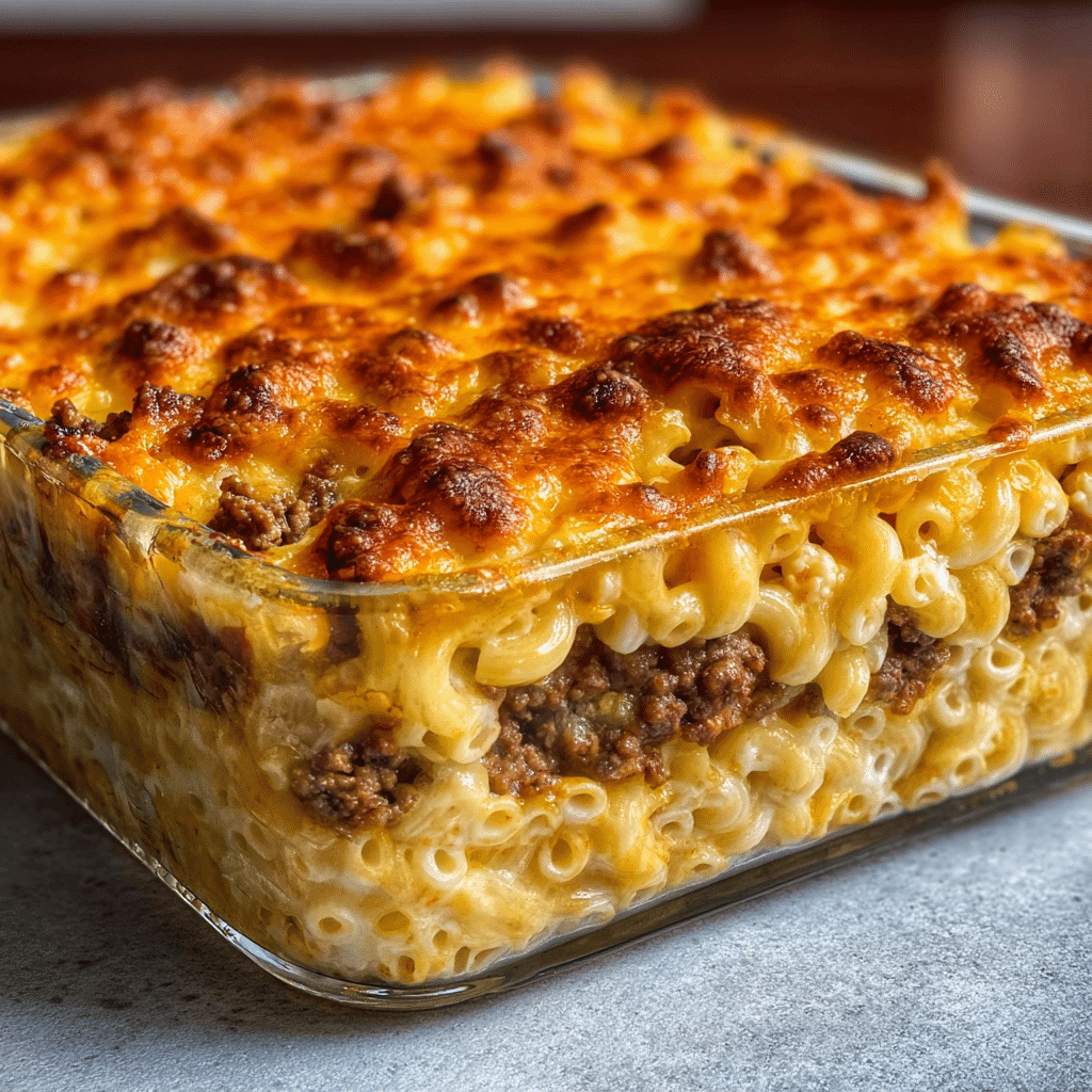 Mac and Cheese Meatloaf Casserole Recipe - Recipe Image