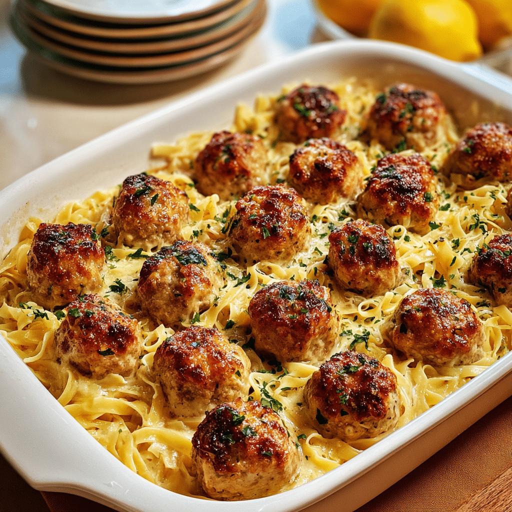 greek chicken meatballs with lemon orzo Recipe - Recipe Image